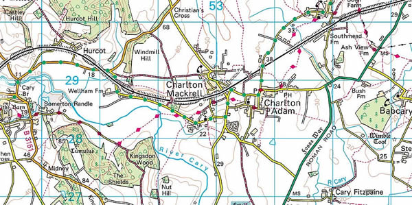 OS Map of The Charltons